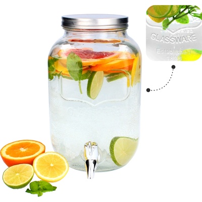 Affek Design 1029 Skleněný soudek s kohoutkem a víkem 4000 ml