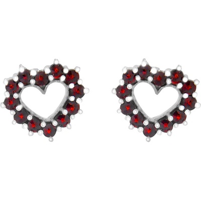 Český granát náušnice stříbrné 130562