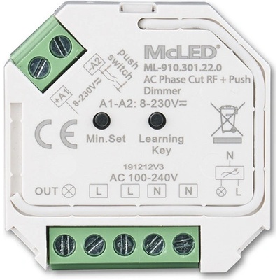 MCLED Přijímač do krabičky k RF ovladači pro stmívání svítidel 100-240V AC DIM IP20 ML-910.301.22.0