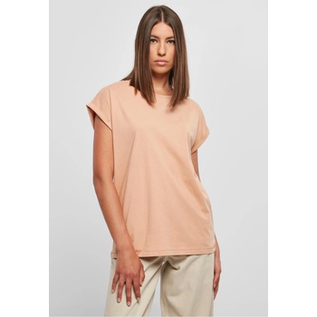 Urban Classics Дамска тениска в цвят праскова Urban Classics Ladies Shoulder TeeUB-TB771-00915 - Праскова, размер S