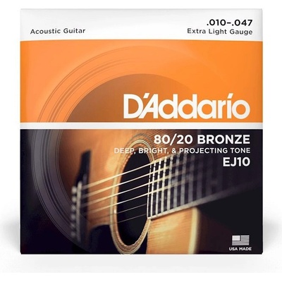 D'ADDARIO EJ10 80/20 Bronze Extra Light - .010 - .047