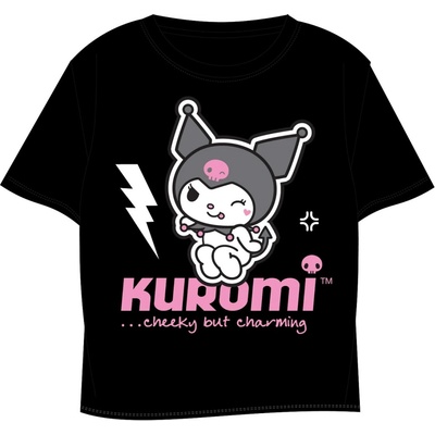 Kiddee Dívčí tričko Kuromi černá růžová
