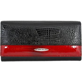 Cossroll Dámská kroko kožená peněženka v krabičce 01 5242 sp černo červená