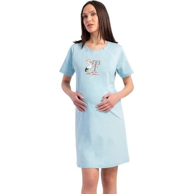 Светлосиня нощница за кърмене с щъркел