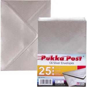 PUKKA PAD Плик, C6, сребърен, PUKKA PAD "Silver", сребърен 9065-ENV (9065-ENV)