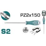 TOTAL Отвертка TOTAL, PZ 2 x 150 мм, индустриална THT26PZ2150 (THT26PZ2150)