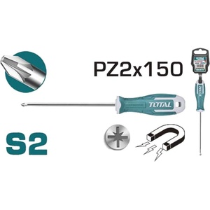 TOTAL Отвертка TOTAL, PZ 2 x 150 мм, индустриална THT26PZ2150 (THT26PZ2150)
