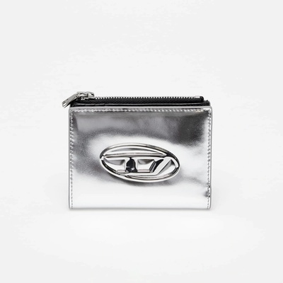 Diesel Bi Fold Zip Wallet Silver