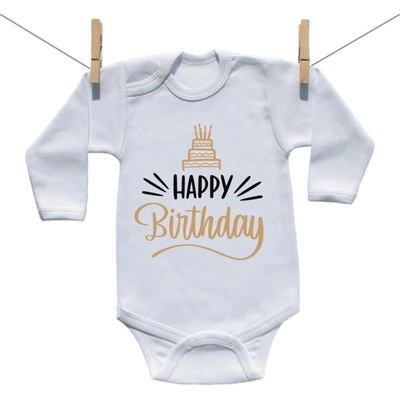 Boodyy Body s dlhým rukávom Happy birthday