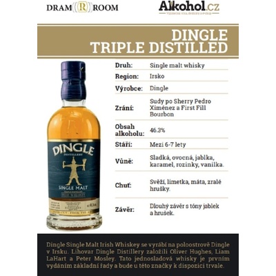 Dingle Triple Distilled 46,3% 0,04 l (holá láhev)