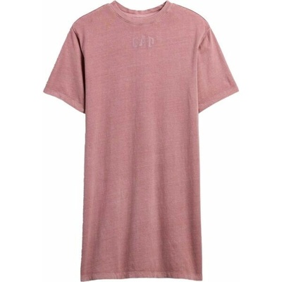 Gap V-FRCH Logo Tee Dress růžová