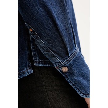 BOSS Orange Дънкова риза BOSS Orange дамска в синьо със стандартна кройка с класическа яка 50553905 (50553905)