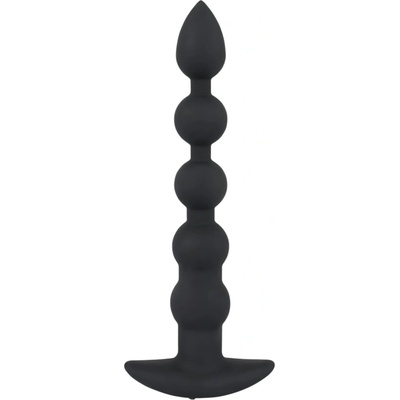 Black Velvet dobíjecí anální vibrátor s 5 perlami černý
