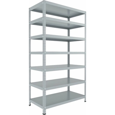 Biedrax Skrutkovaný regál do technickej miestnosti 45 x 100 x 300 cm, svetlošedý, 7 políc, nosnosť 150 kg na policu
