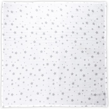 Lorelli Памучна пелена Lorelli - 80 х 80 cm, бяла на сиви звезди (10340092307)