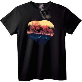 NOONEBRAND Тениска Сафари Залез - 7XL, Black