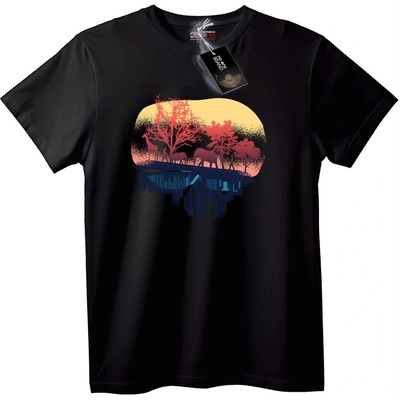 NOONEBRAND Тениска Сафари Залез - 7XL, Black