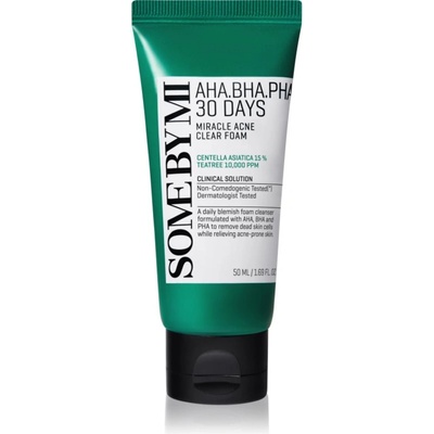 Some By Mi AHA∙BHA∙PHA 30 Days Miracle Acne Clear Foam дълбокопочистваща пяна за проблемна кожа, акне 50ml