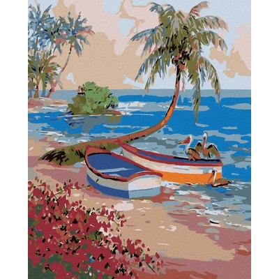 zuty Malování podle čísel Veslice a pelikáni 80 x 100 cm vypnuté plátno na rám