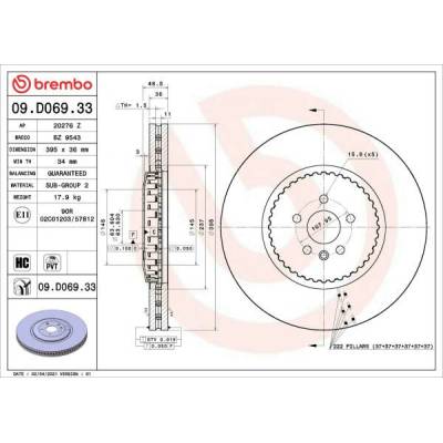 Brzdový kotúč BREMBO 09.D069.33