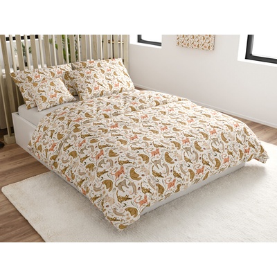 Textilomanie bavlna obliečky WILD CATS farebné 70x90 140x200