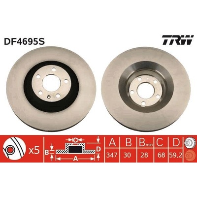 Brzdový kotúč TRW SINGLE DF4695S