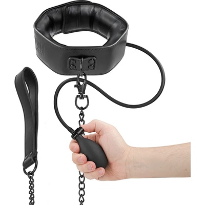 БДСМ нашийник с регулируем натиск и метална верига - Bondage Collar (D-245072)