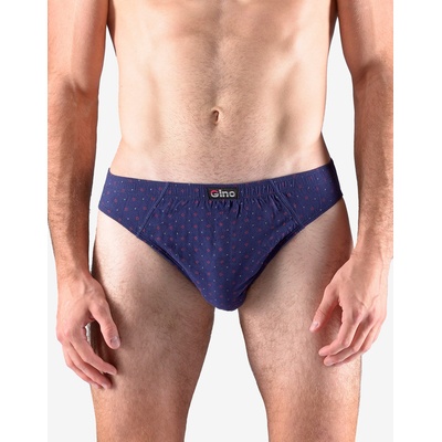 Gina pánské slipy s úzkým bokem šité s potiskem 70069P petrolejová sv. šedá