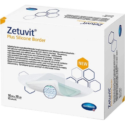 ZETUVIT PLUS SILICONE BORDER 10 X 10 CM 10 KS