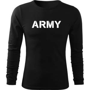 DRAGOWA FIT-T Тениска с дълъг ръкав Army, черна, 160 г/м2 (4537)
