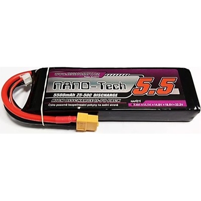 Bighobby Li-pol baterie 5500mAh 2S 25C 50C -NANO Tech