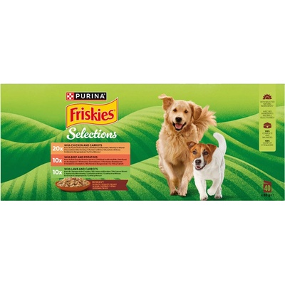 Friskies Adult Dog hovädzie kura jahňacie v šťave 40 x 85 g