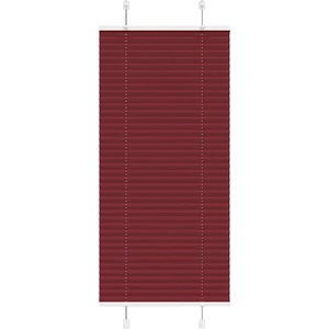vidaXL Плисирана щора, бордо червена, 65x100 см, ширина на плата 64, 4 см, полиестер (4015221)