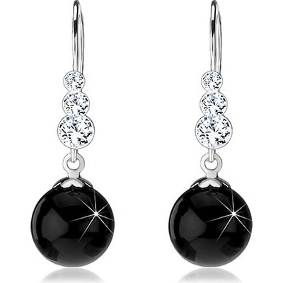 Šperky eshop čiré kulaté krystaly Swarovski černá kulička I30.25