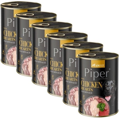 Piper Adult s kuracími srdciami a špenátom 6 x 400 g