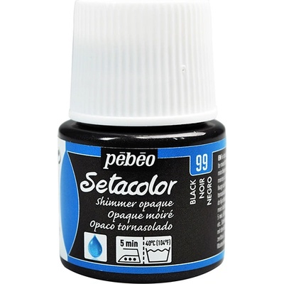 Farby na textil Pebeo Setacolor Opaque Shimmer 45 ml Shimmer jet black