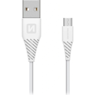 Swissten 71504302 USB 2.0, zástrčka A, zástrčka micro B, konektor 9mm, 1,5m, bílý