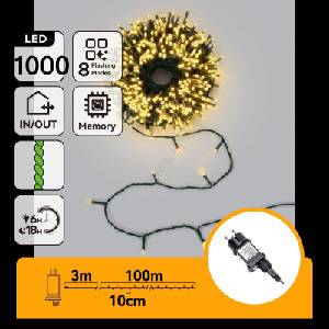 Aigostar - LED външна коледна верига 1000xLED/8 режима 103m IP44 топла бяла (AI2452)