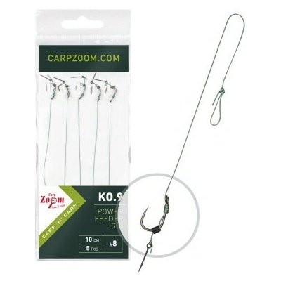 Carp Zoom Power Feeder nadväzec - barbless KO.8, 10 cm 10 mm 0,18 mm, 5 ks
