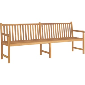 vidaXL Градинска пейка, 228 см, тиково дърво масив (316624)