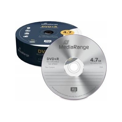 MediaRange DVD+R 4, 7 GB I 120 минути, 16x, 25 бр. в целофан