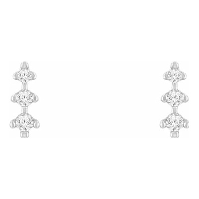 Eppi Drobné stříbrné náušnice s diamanty Linus E42443