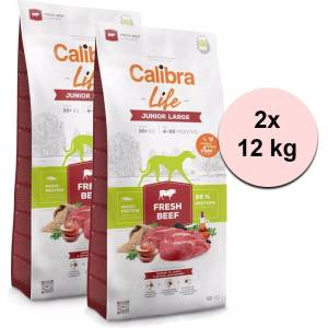 Calibra Dog Life Junior Large Fresh Beef 2 x 12 кг