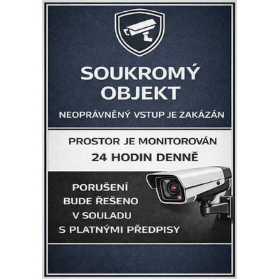 ⚠️ Cedule Soukromý objekt – neoprávněný vstup je zakázán (na výšku) - A5 - 15x21 cm / Plast tl. 3 mm