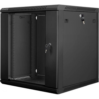 Lanberg rack cabinet 19" wall-mount 12U - 600x600 for self-assembly (flat pack), black (WF01-6612-10B)