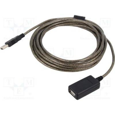 Savio CL-76 USB 2.0, USB A zásuvka,USB A vidlice, 5m, černý