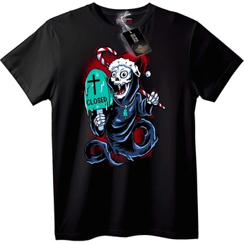 NOONEBRAND Тениска Череп Санта Затворен знак - XL, Black