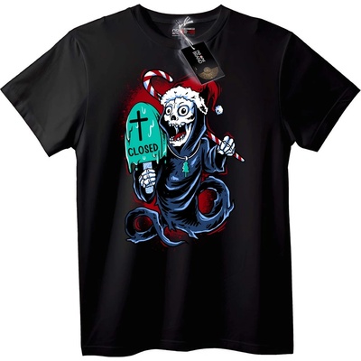 NOONEBRAND Тениска Череп Санта Затворен знак - XL, Black