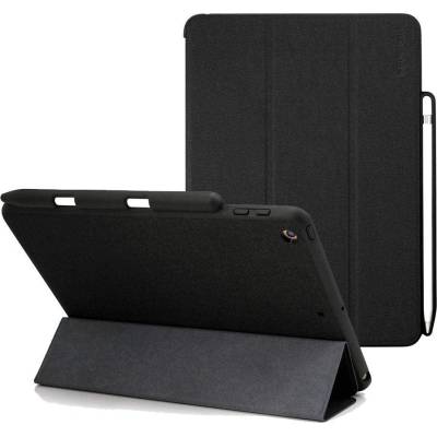 Prodigee Expert Case - кожен калъф, тип папка и поставка за iPad 6 (2018), iPad 5 (2017) (черен)