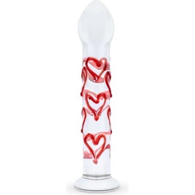 GILDO Glass G Spot Prostate Dildo with Hearts No. 30